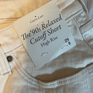White Abercrombie 90s relaxed cut off shorts
